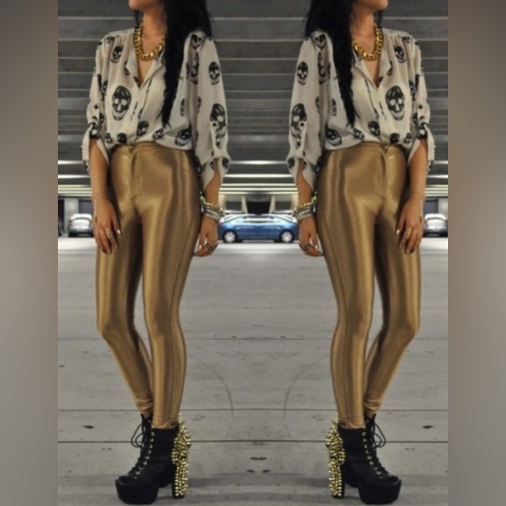 American apparel gold disco pants
